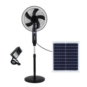 16-Inch Solar Rechargeable Standing Fan with LED Light & Remote Control (Model: T2C-198F) - Image 4
